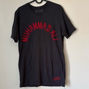 Superare Black Short Sleeve Tee with Red Muhammad Ali Graphic SUPERARE x ALI Med